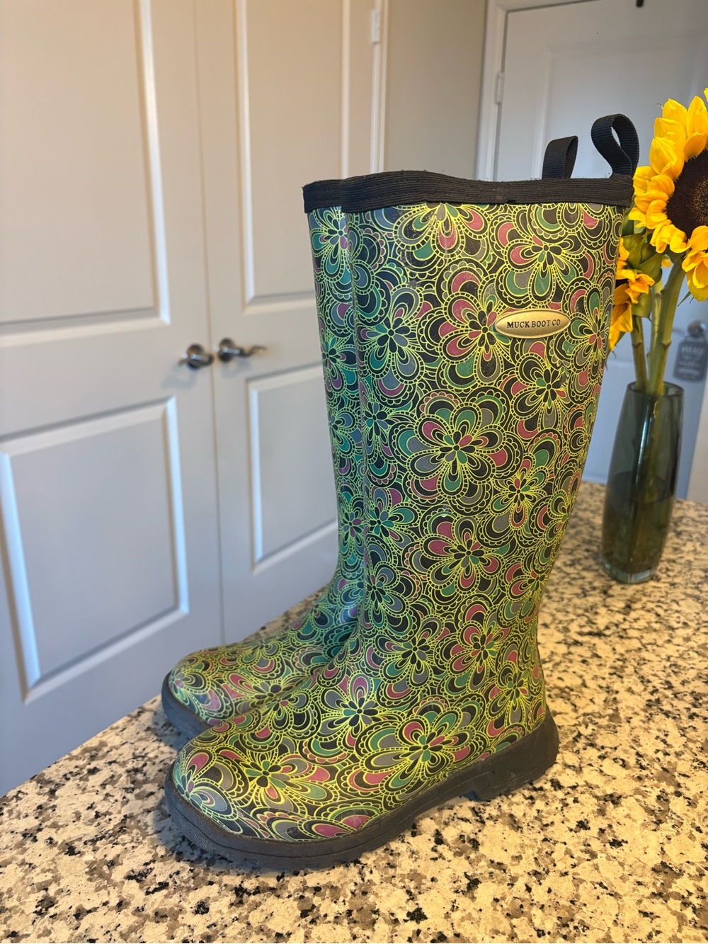 Muck Boot Co. Women's Green Floral Rain Boots